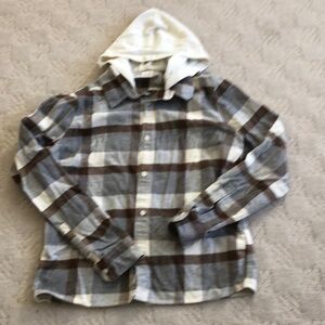 Hollister hooded flannel shirt Large